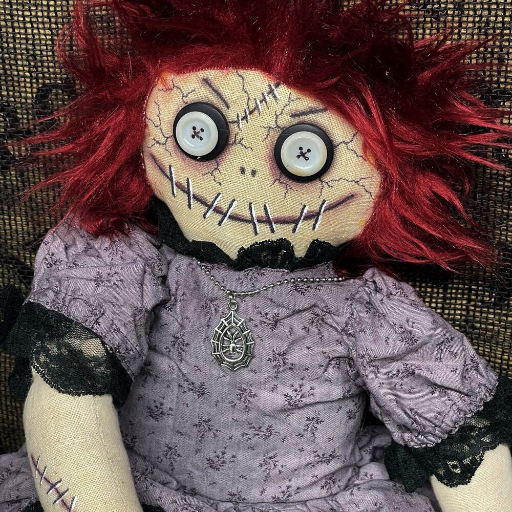 OOAK Creepy 22” Gothic Art Odd Weird Horror Spooky Goth Cloth Rag Doll Ragdoll